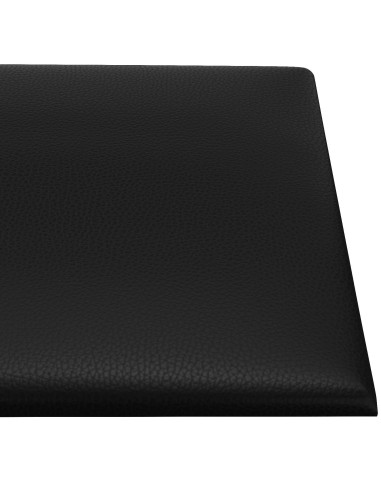 Testiera da Parete 12 pcs Nero 90 x 15 cm Tessuto