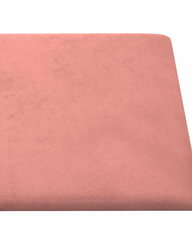 Testiera da Parete 12 pcs Rosa 90 x 15 cm Velluto