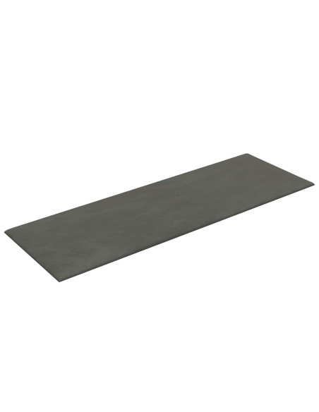Testiera da Parete 12 pcs Grigio scuro 90 x 30 cm Velluto