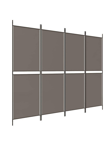 Divisorio a 4 Pannelli Antracite 200x220 cm Tessuto