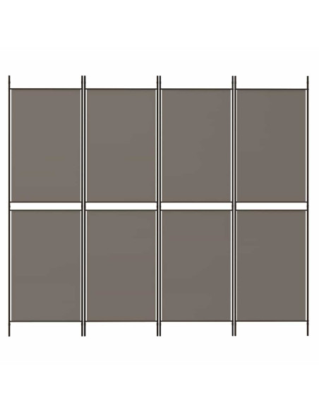 Divisorio a 4 Pannelli Antracite 200x220 cm Tessuto