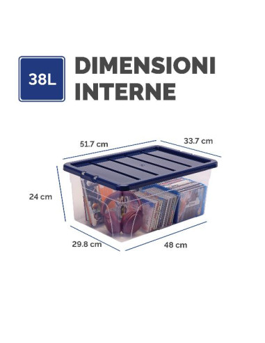 CONTENITORE PLASTICA COPERCHIO 38L
