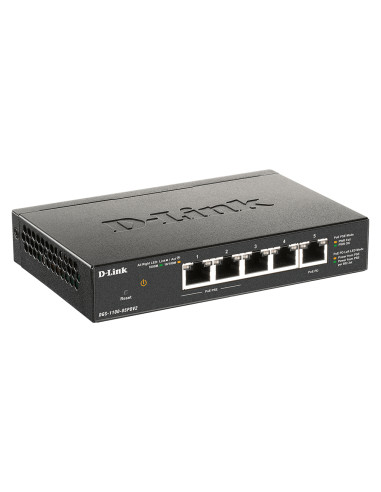 D-Link DGS-1100-05PDV2 switch di rete Gestito Gigabit Ethernet (10/100/1000) Supporto Power over Ethernet (PoE) Nero