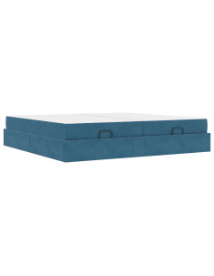 Struttura letto con materasso con materasso 2 pcs Blu Velluto 2