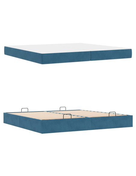 Struttura letto con materasso con materasso 2 pcs Blu Velluto