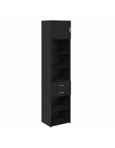 Credenza Rovere Nero 50 x 42,5 x 225 cm Legno multistrato 2
