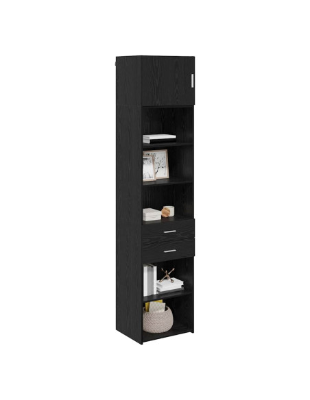 Credenza Rovere Nero 50 x 42,5 x 225 cm Legno multistrato
