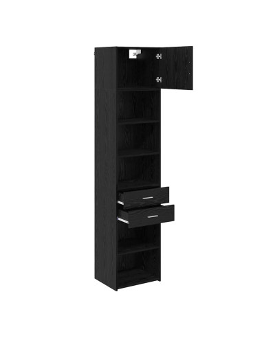 Credenza Rovere Nero 50 x 42,5 x 225 cm Legno multistrato