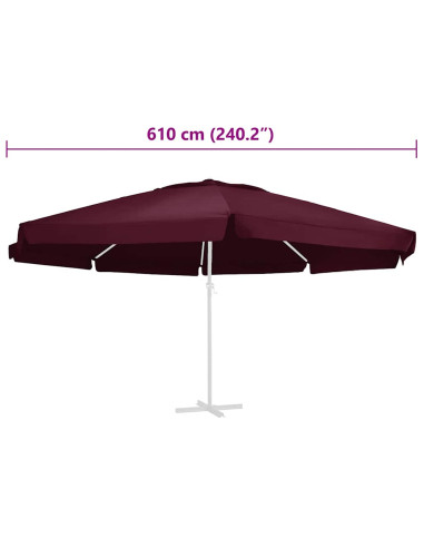 Telo di Ricambio per Ombrellone Rosso Bordò 610 cm