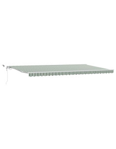 Tenda Retrattile Verde e Bianco 600 × 300 cm 2