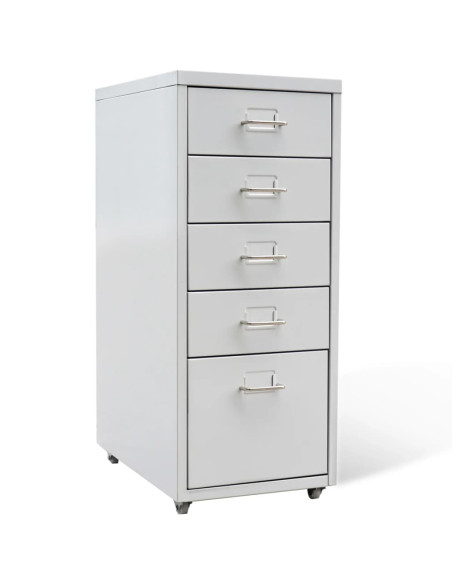 Schedario con 5 Cassetti Grigio 68,5 cm in Acciaio