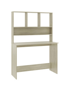 Scrivania e Ripiani Rovere Sonoma 110x45x157 Legno Multistrato 2