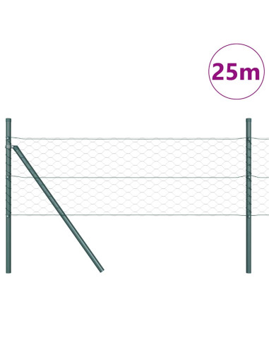 Palo della recinzione Verde 25 x 0,5 m (rete 50 mm) Acciaio