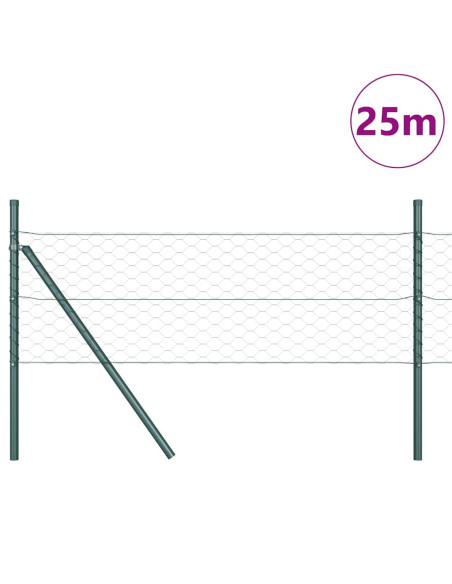 Palo della recinzione Verde 25 x 0,5 m (rete 50 mm) Acciaio