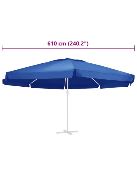 Telo di Ricambio per Ombrellone Azzurro 610 cm