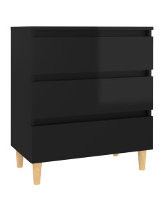 Credenza Nero Lucido 60x35x69 cm in Legno Multistrato 2