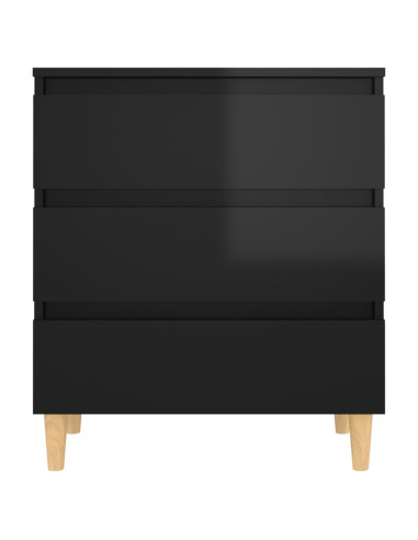 Credenza Nero Lucido 60x35x69 cm in Legno Multistrato