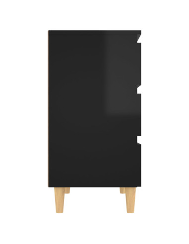 Credenza Nero Lucido 60x35x69 cm in Legno Multistrato