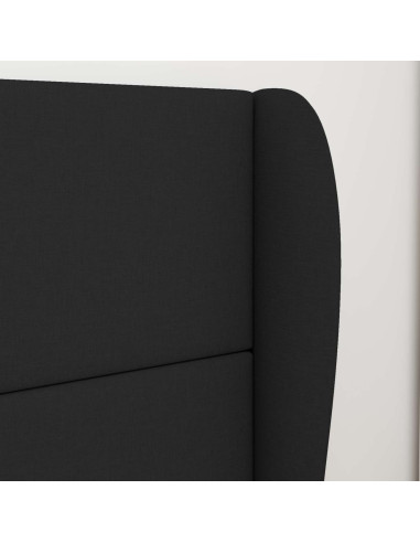 Orecchia della Testata Nero 80 x 23 x 6 cm Schiuma e Tessuto