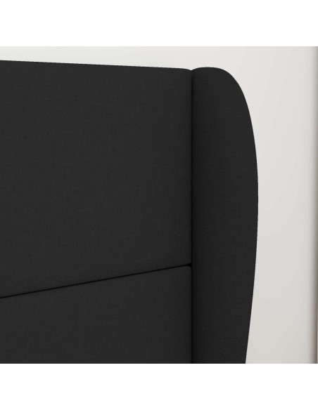 Orecchia della Testata Nero 80 x 23 x 6 cm Schiuma e Tessuto