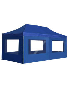 Gazebo Professionale Pieghevole Alluminio con Pareti 6x3 m Blu 2