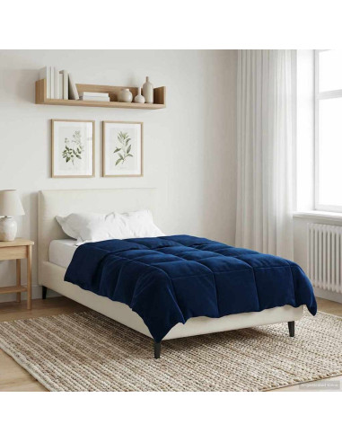 Duvet Invernale Trapuntato Blu Scuro 155 x 220 cm Microfibra