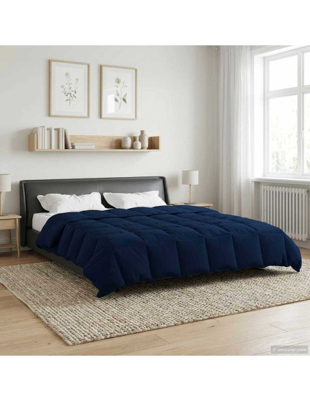Duvet Invernale Trapuntato Blu Scuro 240 x 260 cm Microfibra