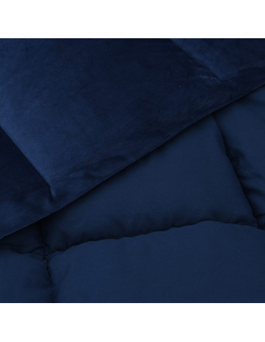 Duvet Invernale Trapuntato Blu Scuro 240 x 260 cm Microfibra