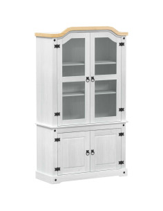Vetrina Bianco 103.5 x 42 x 180 cm Pino massello 2