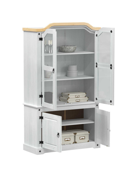 Vetrina Bianco 103.5 x 42 x 180 cm Pino massello