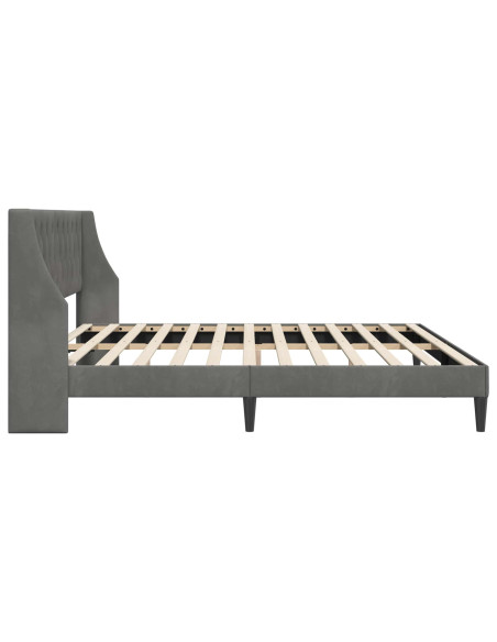 Struttura del letto Grigio scuro 180 x 200 cm Velluto