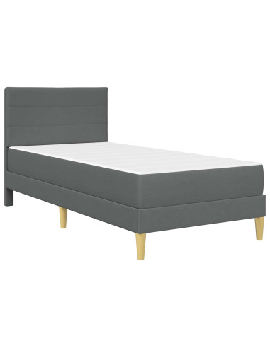 Struttura letto con materasso 2 pcs Grigio scuro 90 x 190 cm