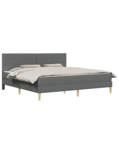 Struttura letto con materasso 2 pcs Grigio scuro 180 x 200 cm 2