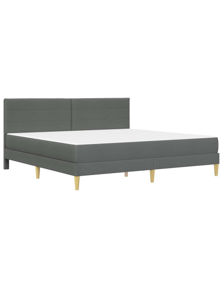 Struttura letto con materasso 2 pcs Grigio scuro 180 x 200 cm
