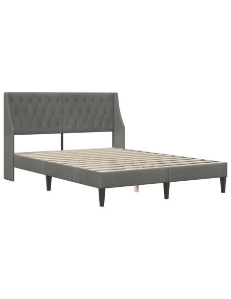 Struttura del letto Grigio scuro 120 x 190 cm Velluto