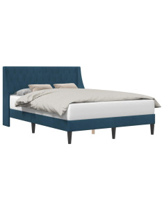 Struttura del letto con testiera Blu 120 x 190 cm Velluto 2