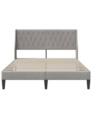 Struttura del letto Grigio chiaro 140 x 200 cm Velluto