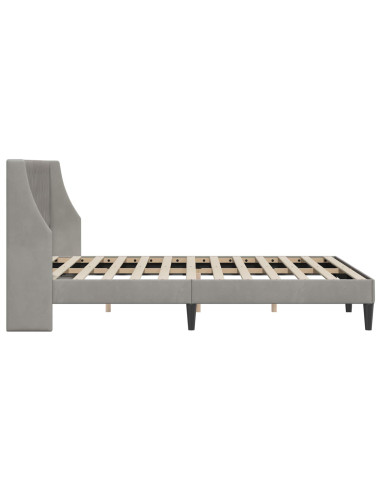 Struttura del letto Grigio chiaro 140 x 200 cm Velluto