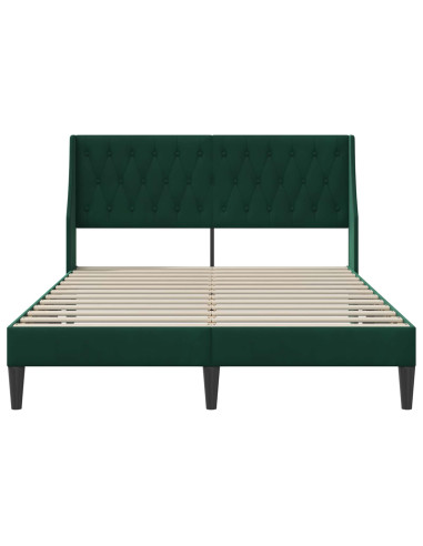 Struttura del letto Verde Scuro 140 x 200 cm Velluto