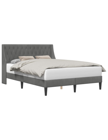 Struttura del letto Grigio scuro 160 x 200 cm Velluto