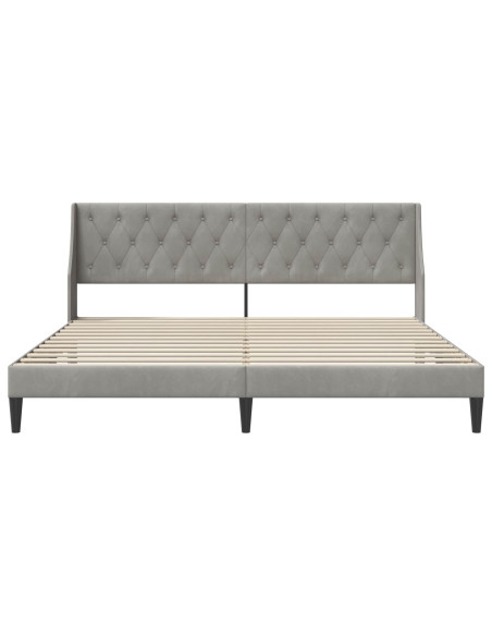 Struttura del letto Grigio chiaro 180 x 200 cm Velluto