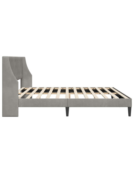 Struttura del letto Grigio chiaro 180 x 200 cm Velluto