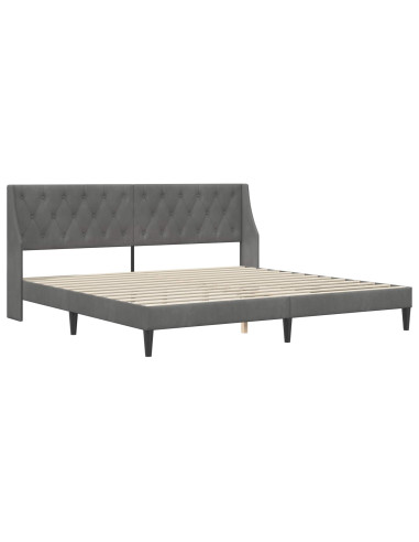 Struttura del letto Grigio scuro 180 x 200 cm Velluto