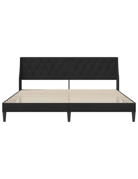 Struttura del letto con testiera Nero 180 x 200 cm Velluto