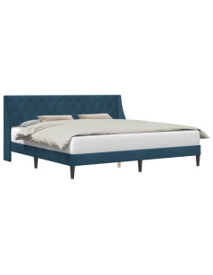 Struttura del letto con testiera Blu 180 x 200 cm Velluto 2