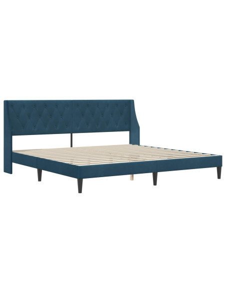 Struttura del letto con testiera Blu 180 x 200 cm Velluto