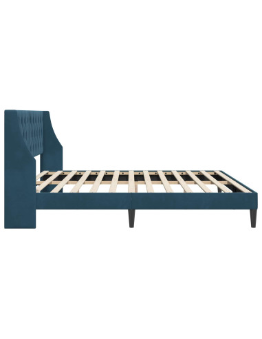 Struttura del letto con testiera Blu 180 x 200 cm Velluto