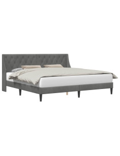 Struttura del letto Grigio scuro 200 x 200 cm Velluto 2
