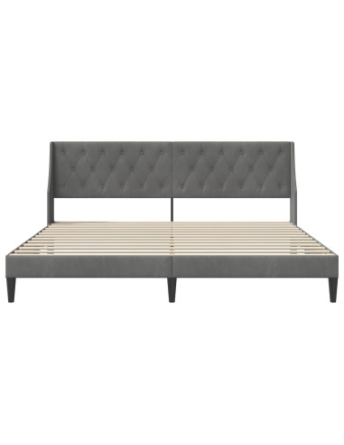 Struttura del letto Grigio scuro 200 x 200 cm Velluto
