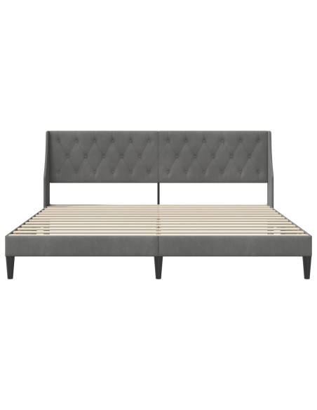 Struttura del letto Grigio scuro 200 x 200 cm Velluto